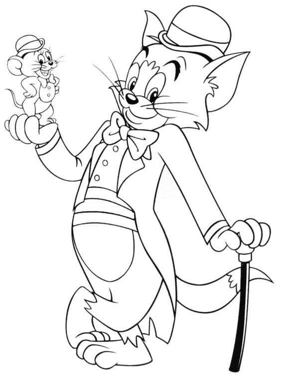 Tom i Jerry to dżentelmeni kolorowanka do druku